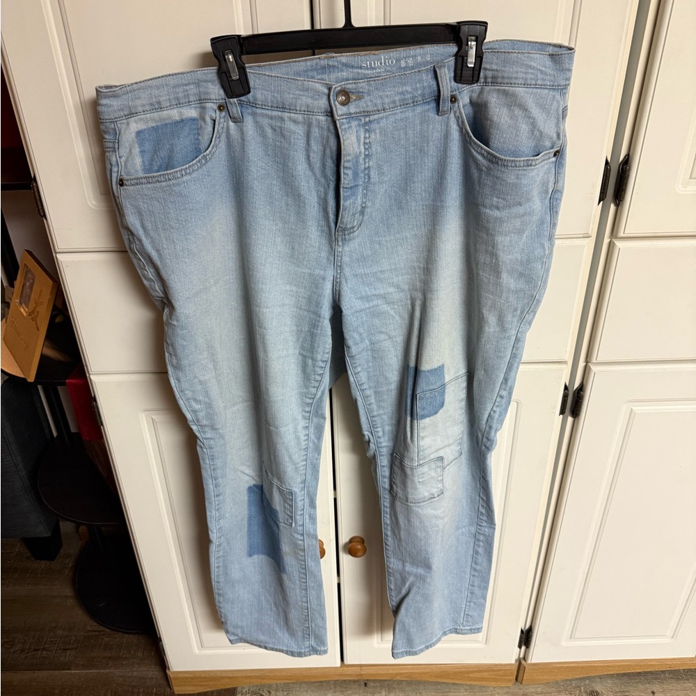Light Blue Patchwork Jeans